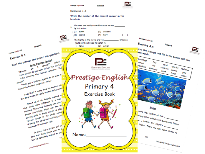 English Exercise Book – Primary 4 (ages 8+) (Vocabulary, Grammar, Comprehension)
