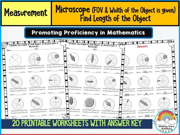Microscope (FOV & Width of the Object is Given) – Find Length of the Object Worksheets