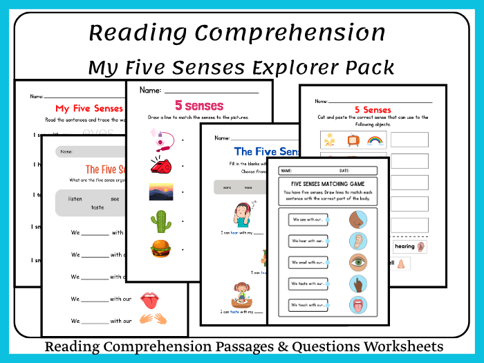 Product Description: "My Five Senses Explorer Pack" Worksheet Set