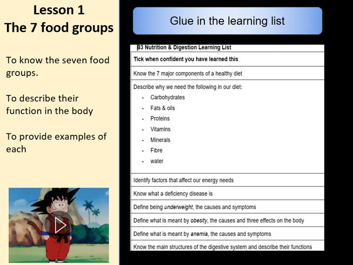 Springboard KS3 Y7-8 B3 Nutrition 8 Lesson Bundle