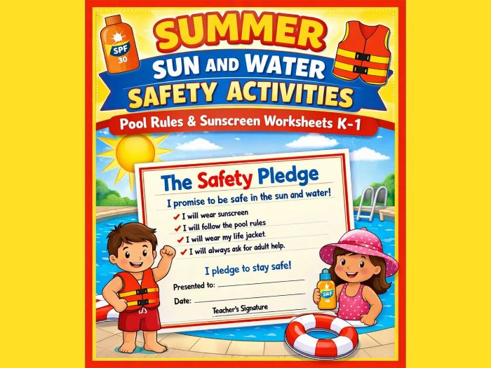 Summer Sun and Water Safety Activities