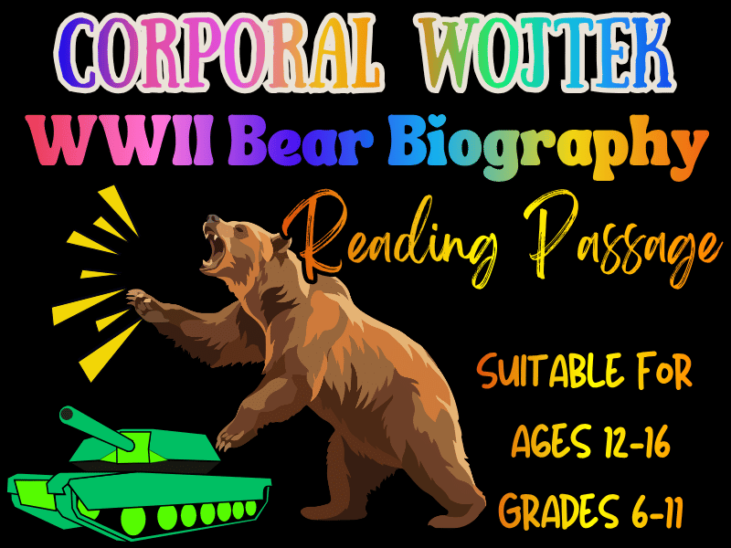 Corporal Wojtek the Joyful Warrior – WWII Bear Biography Reading Passage NO PREP
