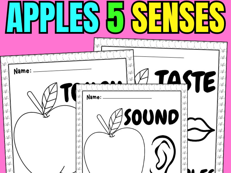 Autumn Fall Apple 5 senses, Five Senses Apple Activity