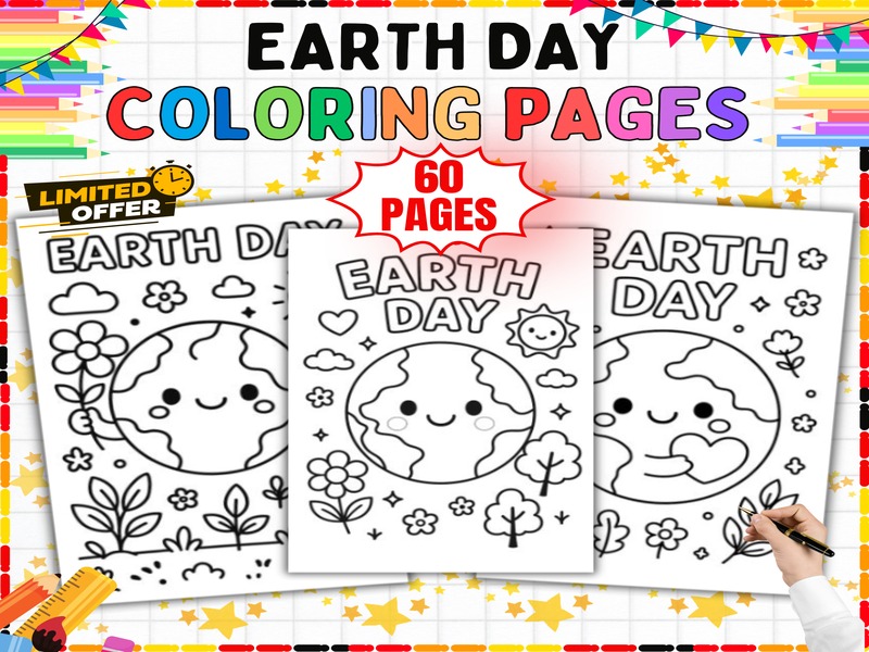Earth Day Coloring Pages | 60 Printable Sheets | April 22 Science Activity