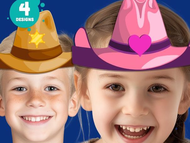 Cowboy Hat Headband Craft, Wild West Paper Crown Template, Cowboy & Cowgirl Activity