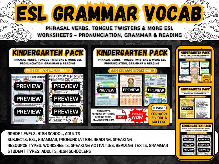 ESL Phrasal Verbs Tongue Twisters & More