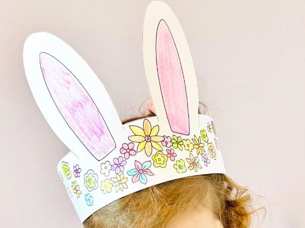 Bunny Ears Colour-In Craft Activity