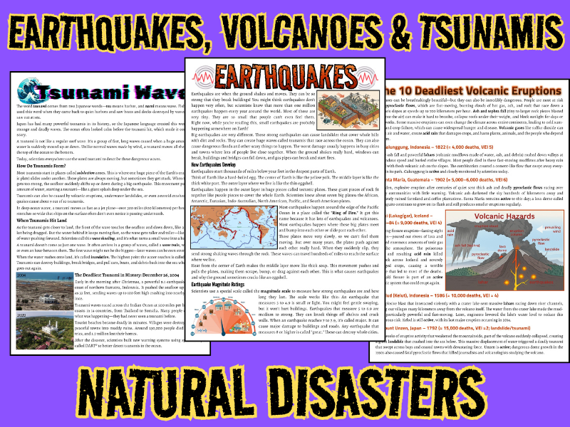 Earthquake Volcano Tsunami Reading