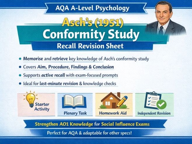 Asch Conformity Recall Revision Sheet