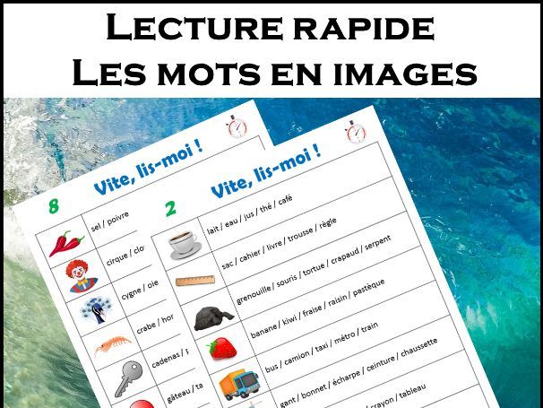 Lecture rapide – Les mots en images (10 fiches) / Speed ​​reading