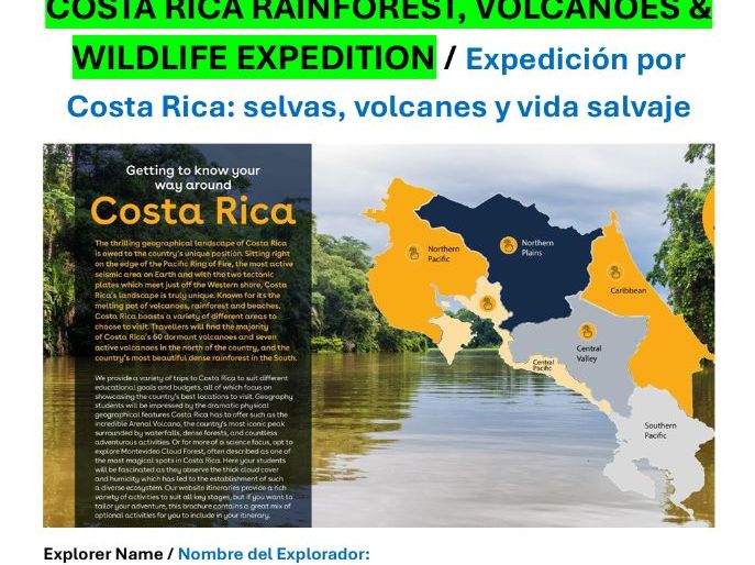 Costa Rica school trip journal (Geo/Bio/Spa)