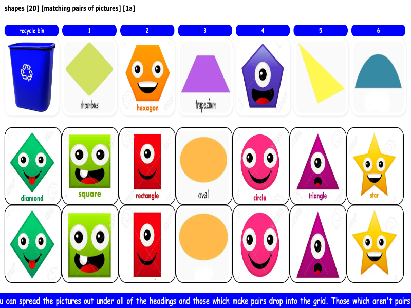 shapes [2D] [matching pairs of pictures] [1a]