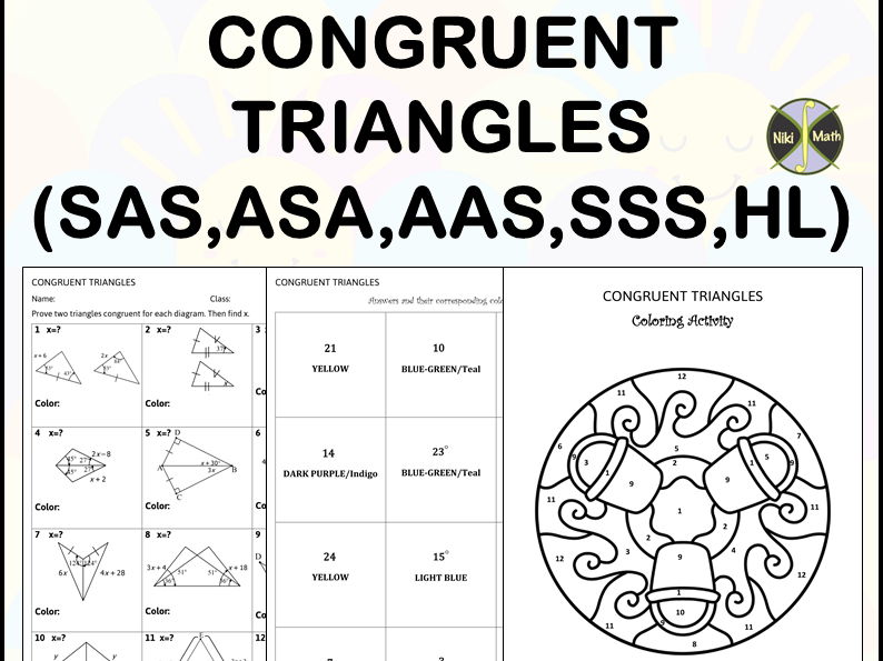 Congruent Triangles - Coloring Activity