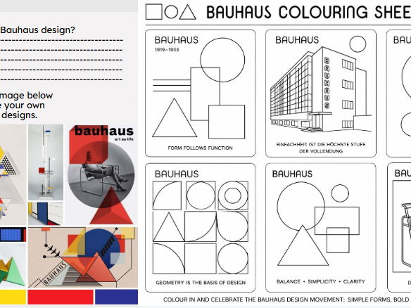 4 Design cover colouring sheets bundle design movements