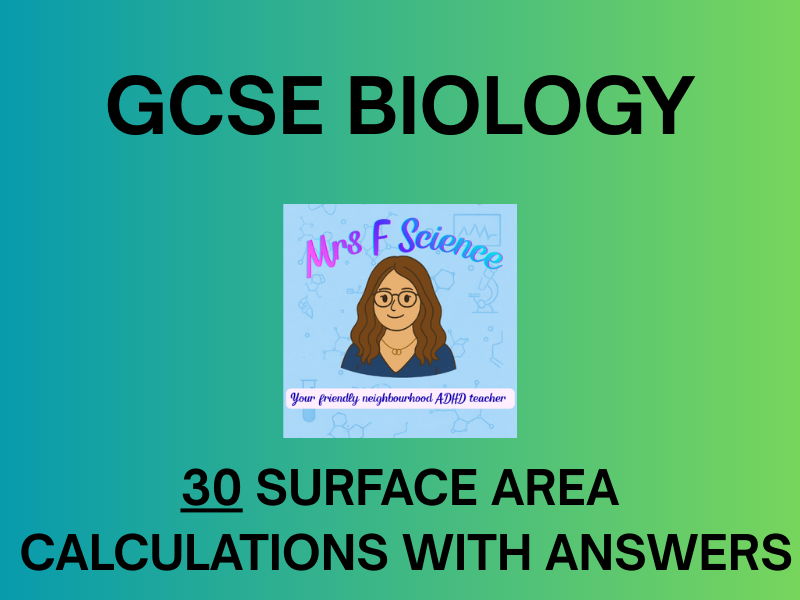 GCSE Biology Surface Area Calculations Worksheet | KS4 | AQA