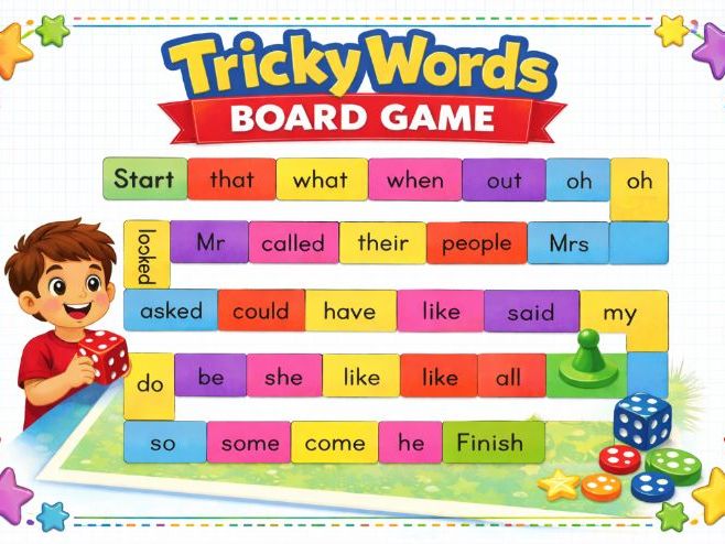 Tricky Words Board Games
