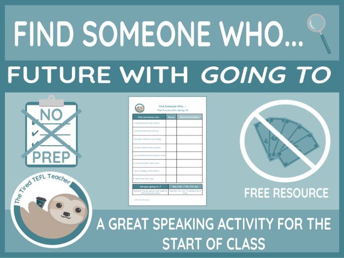 ESL Find Someone Who Activity - The Future with Going To