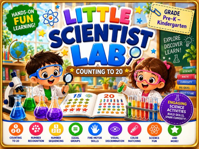 Little Scientist Lab Counting to 20 | Pre-K & Kindergarten Math Worksheets