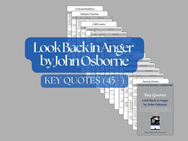 Look Back in Anger: All Characters – The Ultimate Character Quote Bank