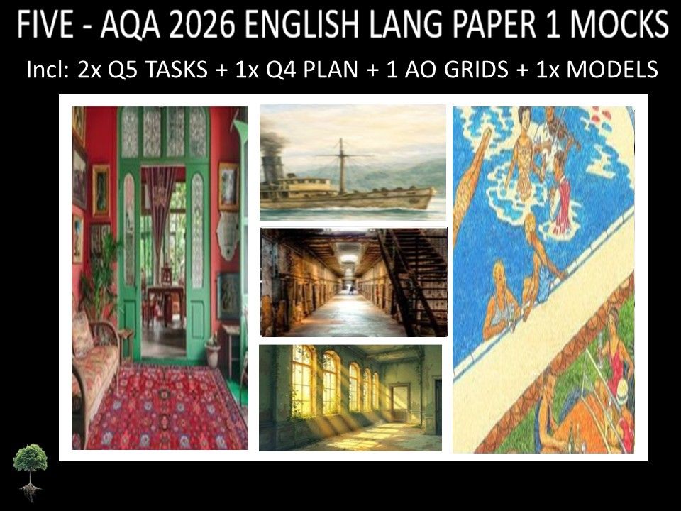 FIVE - AQA PAPER 1 | 2026 FULL MOCKS | Q5 TASKS | Q4 PLAN |AO GRIDS | MODELS