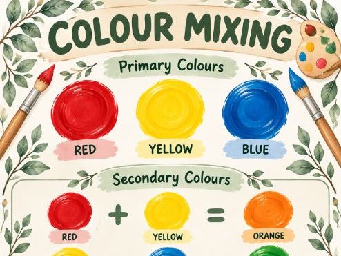 Colour Mixing Poster – Primary, Secondary & Tertiary Colours