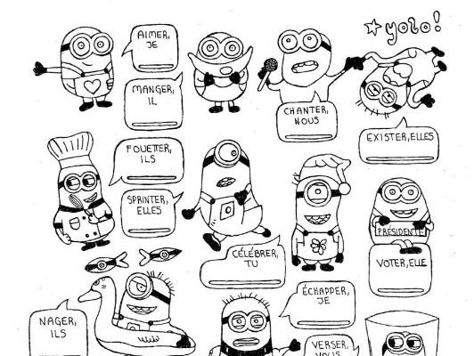 French ER Verb Conjugation Fun No Prep Minions Worksheet Teaching Resources