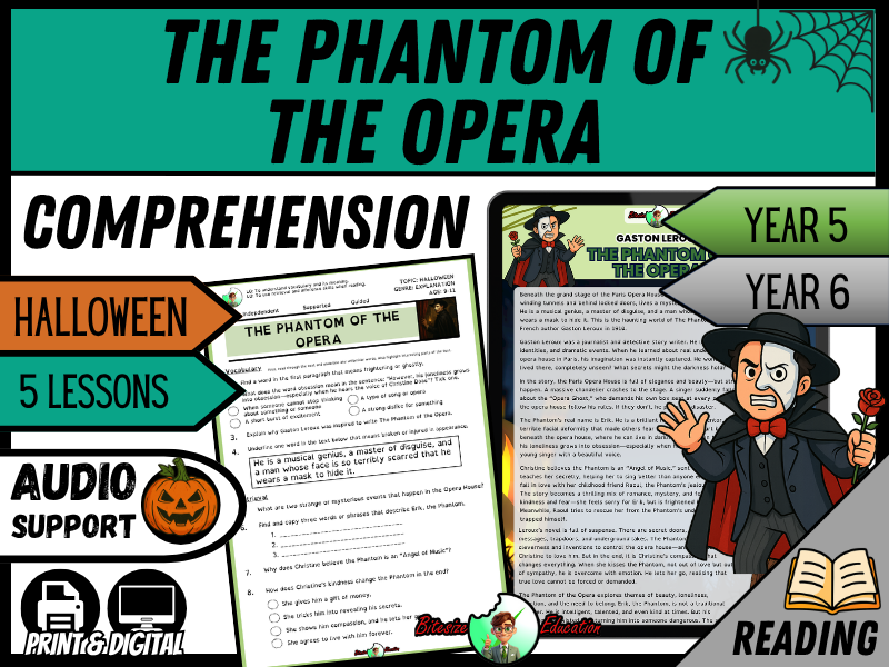 The Phantom of the Opera | Halloween | Reading Comprehension | Year 5/6