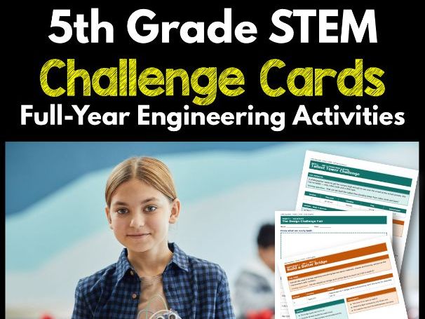 5th Grade STEM Challenge Cards | Full-Year Engineering Activities