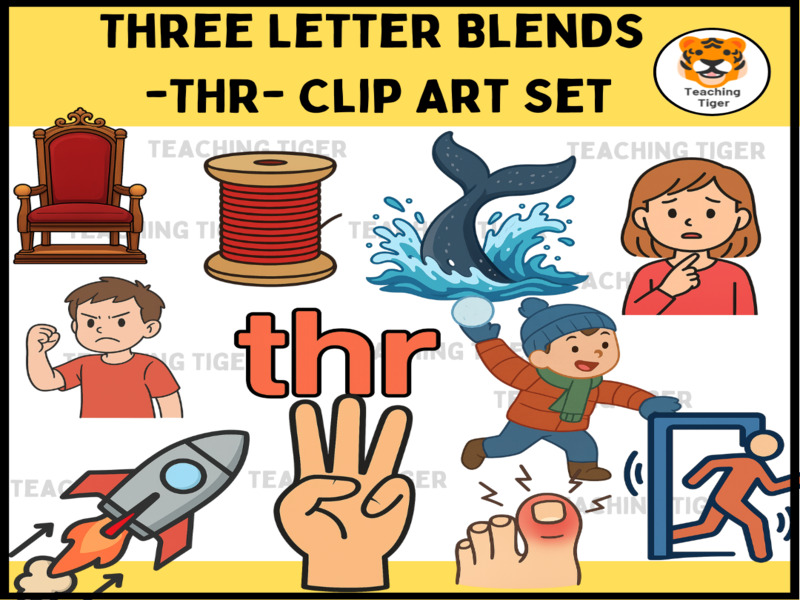 Three letter Blends Clipart set-Thr