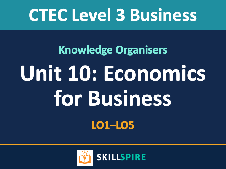 CTEC Level 3 Business Unit 10: Economics for Business Knowledge Organisers | LO1–LO5