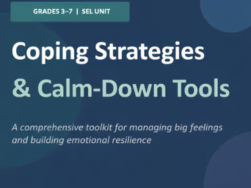 Coping Strategy & Calm Down Unit | SEL Lessons Anxiety, Self-Reg & Mindfulness