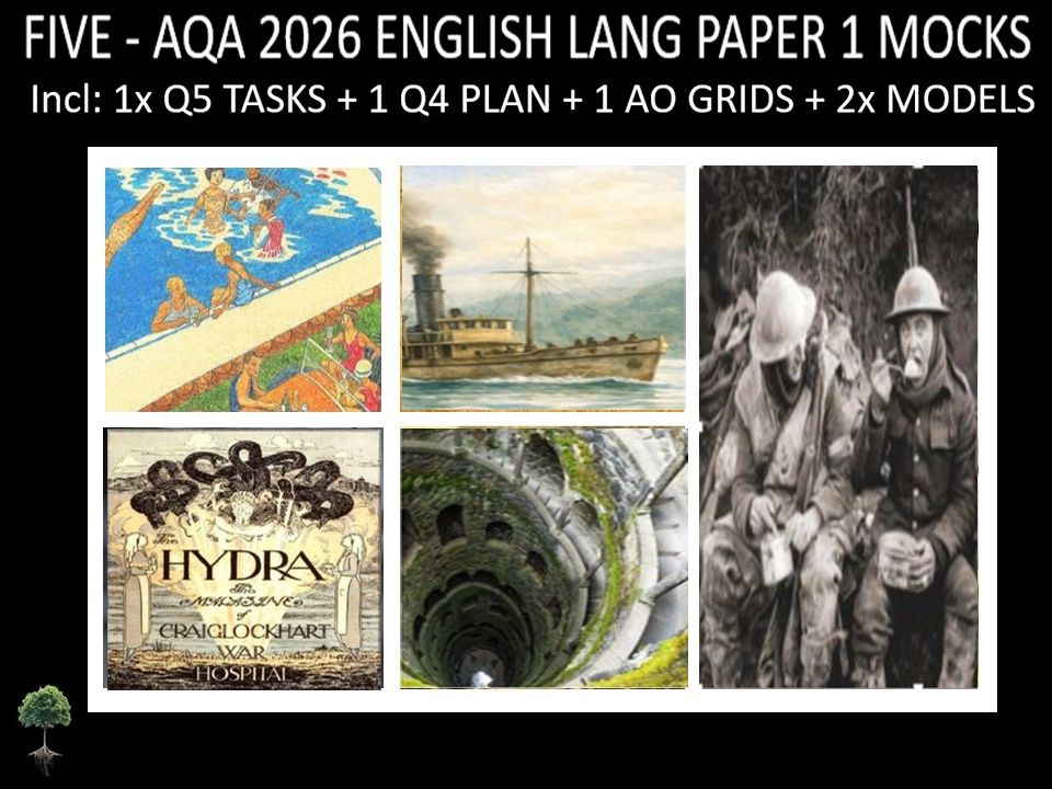FIVE - AQA PAPER 1 | 2026 FULL MOCKS | Q5 TASKS | Q4 PLAN |AO GRIDS | MODELS