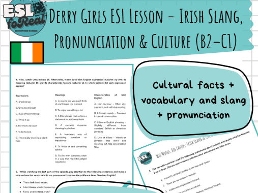 Derry Girls ESL Lesson – Irish Slang, Pronunciation & Culture (B2–C1)