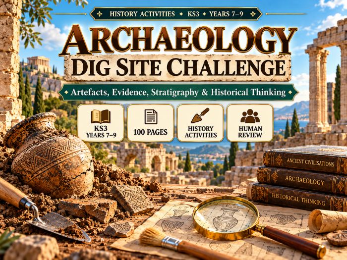 Archaeology Dig Site Challenge | KS3 History Investigation | 100 Pages