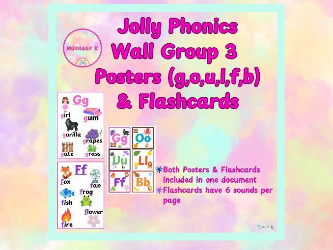 Jolly Phonics Group 3 Posters & Flashcards