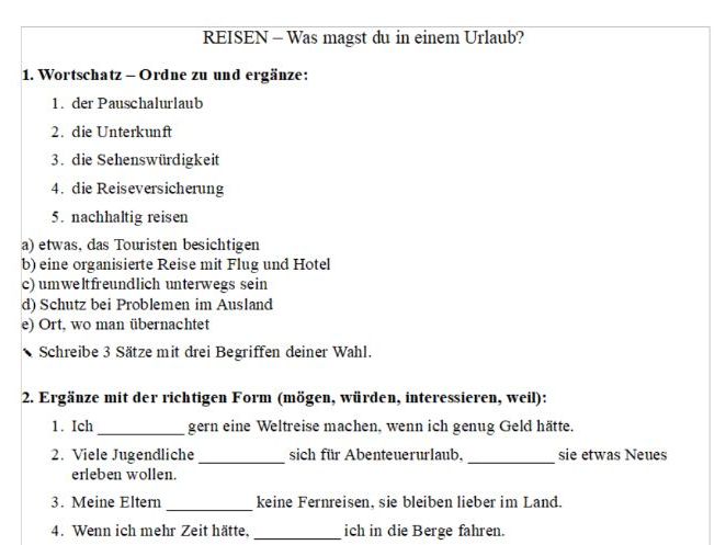 German Grammar and Vocabulary - Travelling (Reisen)