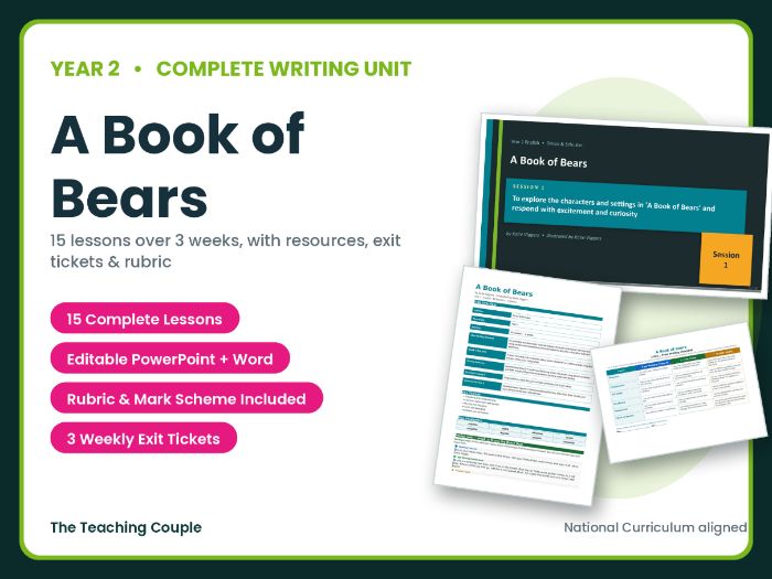 A Book of Bears | Year 2 English Unit | 15 Complete Lessons + Resources