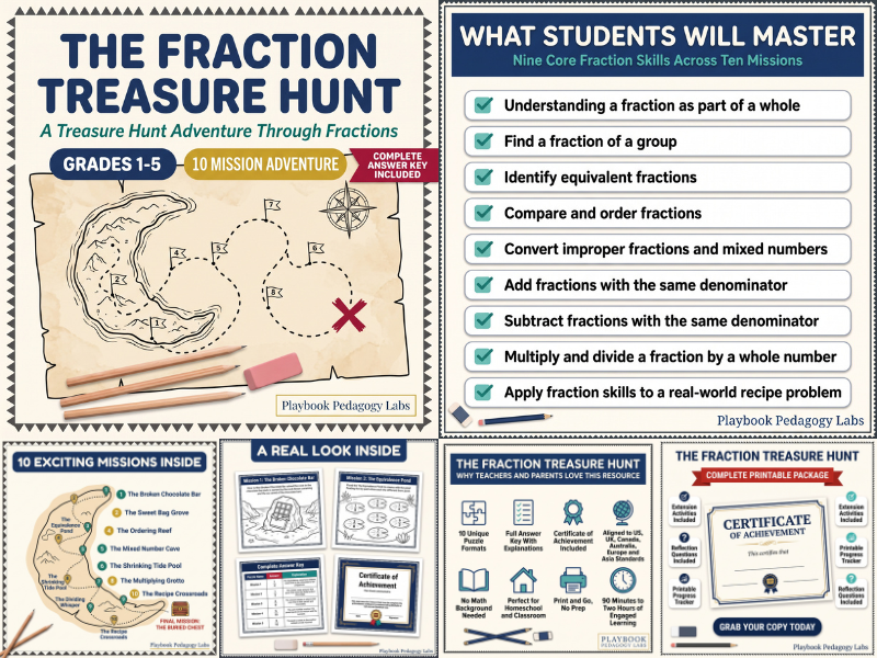 The Fraction Treasure Hunt: Math Games | Fraction Practice | Independent Learning | Math Adventure