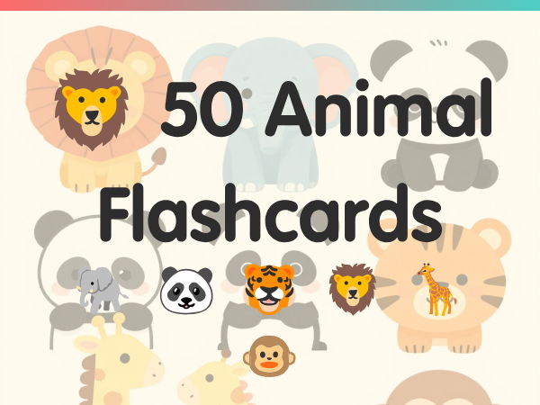 animals flashcards for kids early learning