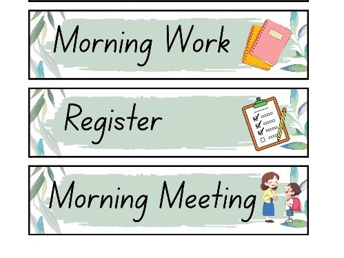 Botanical Classroom Visual Timetable