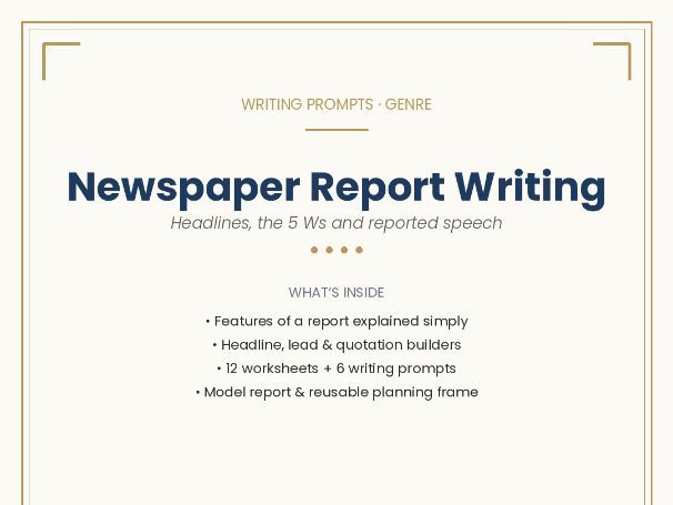 Newspaper Report Writing