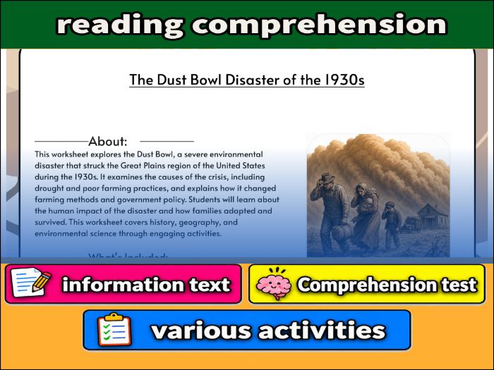 The Dust Bowl Disaster of the 1930s & Comprehension 91����t