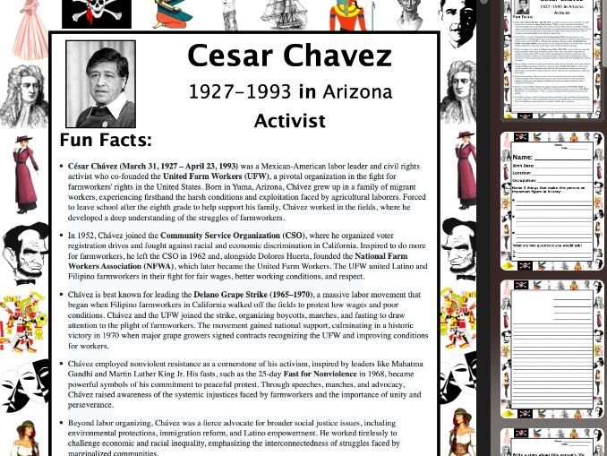 Cesar Chavez PACKET & ACTIVITIES, Important Historical Figures Series