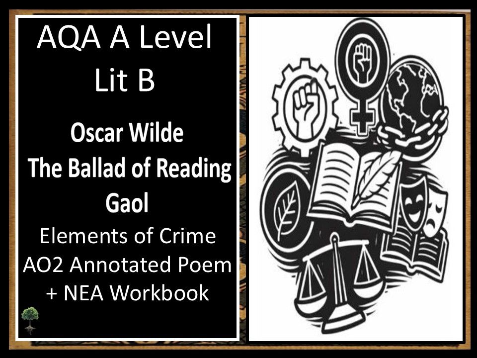 WILDE: READING GAOL AO2 Annotated Poem + AQA A LEVEL NEA Workbook + Plan | LIT B