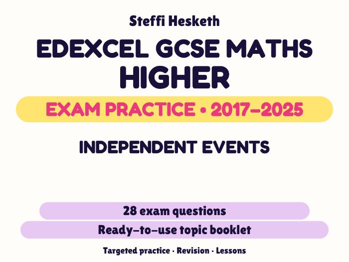 Edexcel GCSE Maths Higher: Independent events Exam Questions | 2017-2025