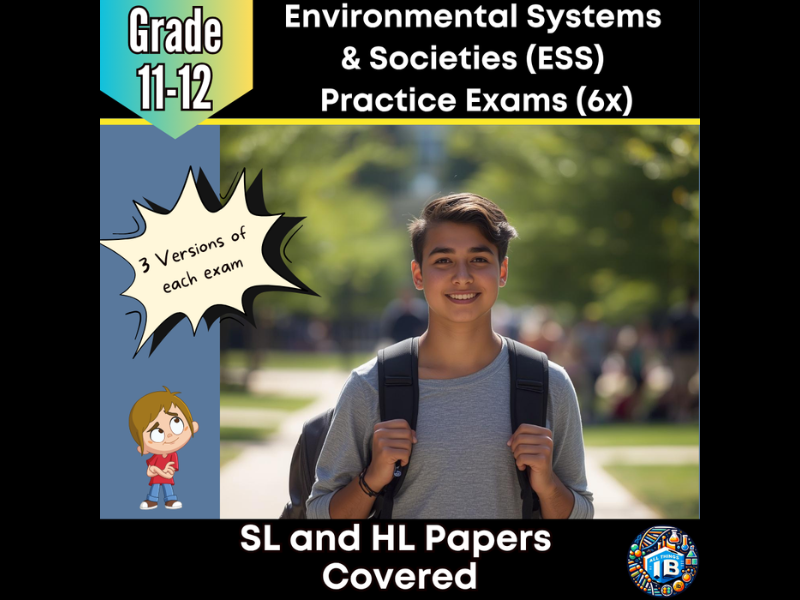 IB DP ESS 2026 Mock Exam Revision Pack SL & HL:  3 Versions of Papers 1 and 2