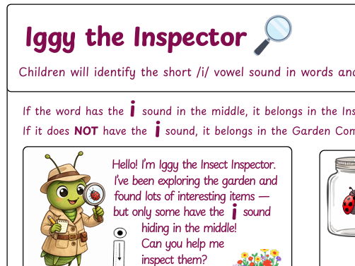 I Sound Phonics Worksheet (EYFS/KS1)