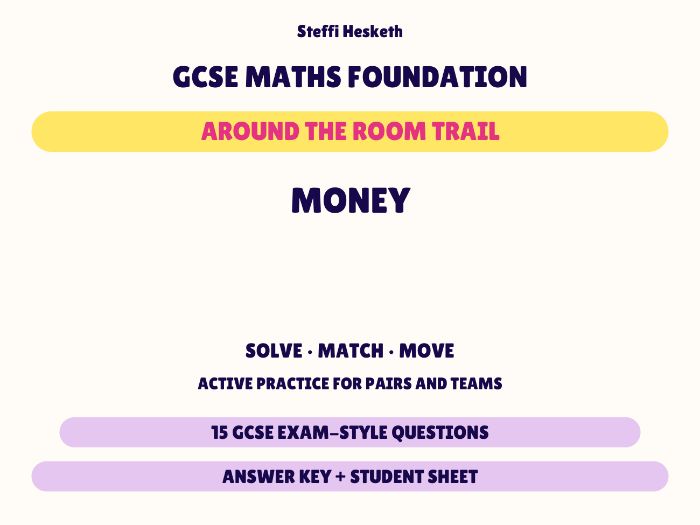 GCSE Foundation Maths Money | Around the Room Trail