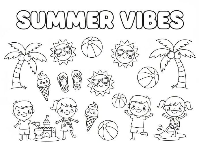 Summer Vibes Coloring Book