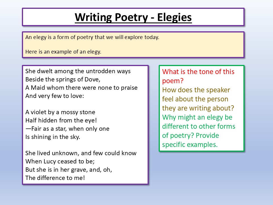 Poetry Elegy